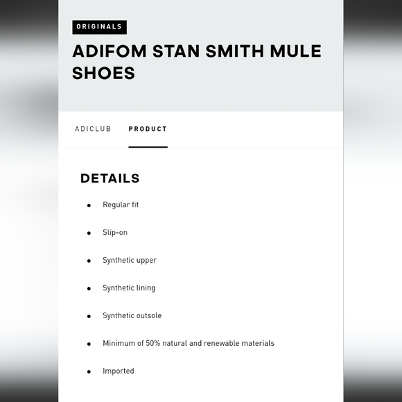 ADIDAS Pink Adifom Stan Smith Mule Shoes Size 5 - Picture 8 of 11